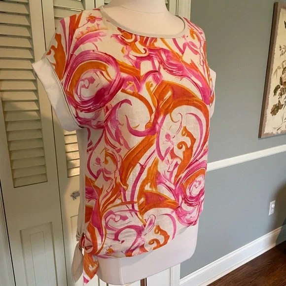 Charlie B linen/cotton side tie pullover NWOT - Picture 2 of 9